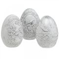Floristik24 Easter egg nostalgia bird motif Easter decoration to place white H9.5cm 3pcs