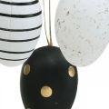 Floristik24 Easter eggs for hanging Black White Gold Assorted H6cm 12pcs