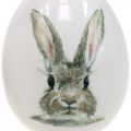 Floristik24 Decorative egg standing rabbit motif, Easter decoration, rabbit on egg Ø8cm H10cm set of 4