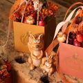 Sitting squirrel figurine for autumn decoration, 10cm | Floristik24.ie