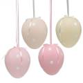 Floristik24 Eggs with dot pattern, Easter eggs to hang, spring decoration, Easter decoration pastel colors 4pcs