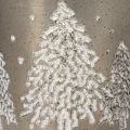 Decorative bucket with fir trees and wooden handle, 13cm | Floristik24.ie