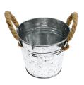 Bucket with rope handles Ø14cm H12cm
