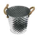 Floristik24 Bucket with rope handles Ø16cm H15cm
