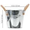 Bucket with rope handles Ø14cm H12cm | Floristik24.ie