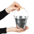 Bucket Ø12cm H10cm 8pcs. Zinc, shiny | Floristik24.ie