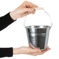 Bucket Ø14cm H12cm 6 pcs. Zinc, shiny | Floristik24.ie
