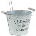 Floristik24 Decorative plant pot, bucket with pot, plant pot, metal bucket H38cm Ø16.5cm/Ø7cm