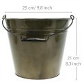 Floristik24 Metal bucket, plant pot, metal container Ø25cm H21cm
