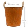 Floristik24 Metal pot with handles, herb pot, rust decoration Ø16.5cm H15cm