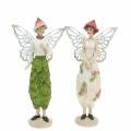 Floristik24 Deco figure elf elf couple white, pink, green H20cm 2pcs