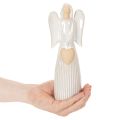 Angel figurine with heart decoration in cream white, 23cm | Floristik24.ie