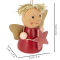 Decorative angel pendant with star for hanging, 5cm, 9 pieces | Floristik24.ie
