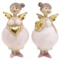 Floristik24 Pink angel with heart decoration figure Christmas decoration 7 × 6 × 14cm 2pcs