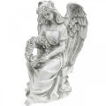 Floristik24 Grave angel with wreath Sitting female angel H32cm