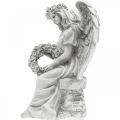 Floristik24 Grave angel with wreath Sitting female angel H32cm