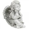 Floristik24 Angel figure small grave decoration garden figure gray H9cm 3pcs