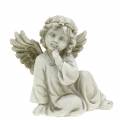 Floristik24 Decorative angel sitting with LED light 14cm x 8.5cm