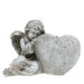 Floristik24 Angel with heart gray 11.5cm × 9cm × 6.5cm 2pcs
