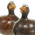 Floristik24 Deco duck ceramic figure spring decoration 12.5cm brown 2pcs