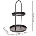Metal double-tiered round decorative tray 58cm | Floristik24.ie