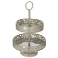 Floristik24 Decorative tiered serving tray with handle, star motif, two-tiered, 49cm