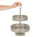 Decorative tiered serving tray with handle, star motif, two-tiered, 49cm | Floristik24.ie