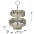 Decorative tiered serving tray with handle, star motif, two-tiered, 49cm | Floristik24.ie