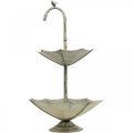 Floristik24 Cake Stand Metal Vintage Look Shabby Gray Shade with Bird H60cm