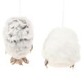 Owl decorations, owl figurines for hanging, white and grey, 6cm, 2 pieces | Floristik24.ie