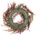 Artificial wreath with fern branches, autumn decoration, 35cm | Floristik24.ie