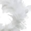Floristik24 White feather wreath decoration Ø25cm Easter decoration Real feathers