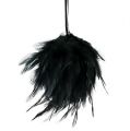 Floristik24 Feather ball Ø10cm black to hang