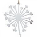 Floristik24 Fairy with dandelion, spring decoration for hanging, metal pendant white, silver H25.5/27.5cm 4pcs