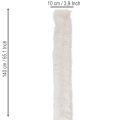 White fluffy decorative ribbon, faux fur roll, 10x140cm, 3 pieces | Floristik24.ie