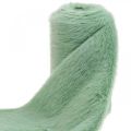 Floristik24 Decorative fur ribbon green faux fur mint fur table runner 15 × 150cm