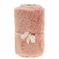 Floristik24 Decorative fur ribbon pink 15cm x 200cm