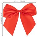 Decorative red bow, pre-tied for crafting and packaging, 11cm, 25 pieces | Floristik24.ie