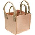 Floristik24 Felt planter, pink felt bag with handles, felt decoration, set of 2