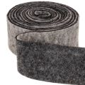 Felt tape, pot strap, 100% wool, grey/black, 7.5cm wide, 5m long | Floristik24.ie