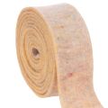 Floristik24 Felt tape as a two-tone pot holder made of pure wool, orange/multicolored, 7.5cm wide, 5m long