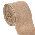 Floristik24 Wool felt felt ribbon, two-tone, sold by the meter for creative projects, brown/white, 15cm x 5m