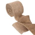 Wool felt felt ribbon, two-tone, sold by the meter for creative projects, brown/white, 15cm x 5m | Floristik24.ie