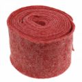 Floristik24 Felt tape, pot tape, wool felt red, white mottled 15cm 5m