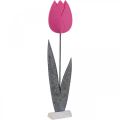 Floristik24 Felt flower felt deco flower tulip pink table decoration H68cm