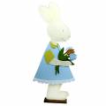 Floristik24 Big Easter bunny felt cream, light blue, 44cm H101cm shop window decoration