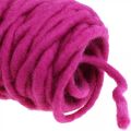 Floristik24 Felt cord wire wool cord pink 20m