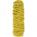 Floristik24 Felt cord sheep&#39;s wool jute wire yellow L20m