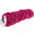 Floristik24 Felt cord with wire wool wire for handicrafts pink 20m