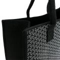 Floristik24 Felt bag black with pattern 39cm x 20cm x 25cm